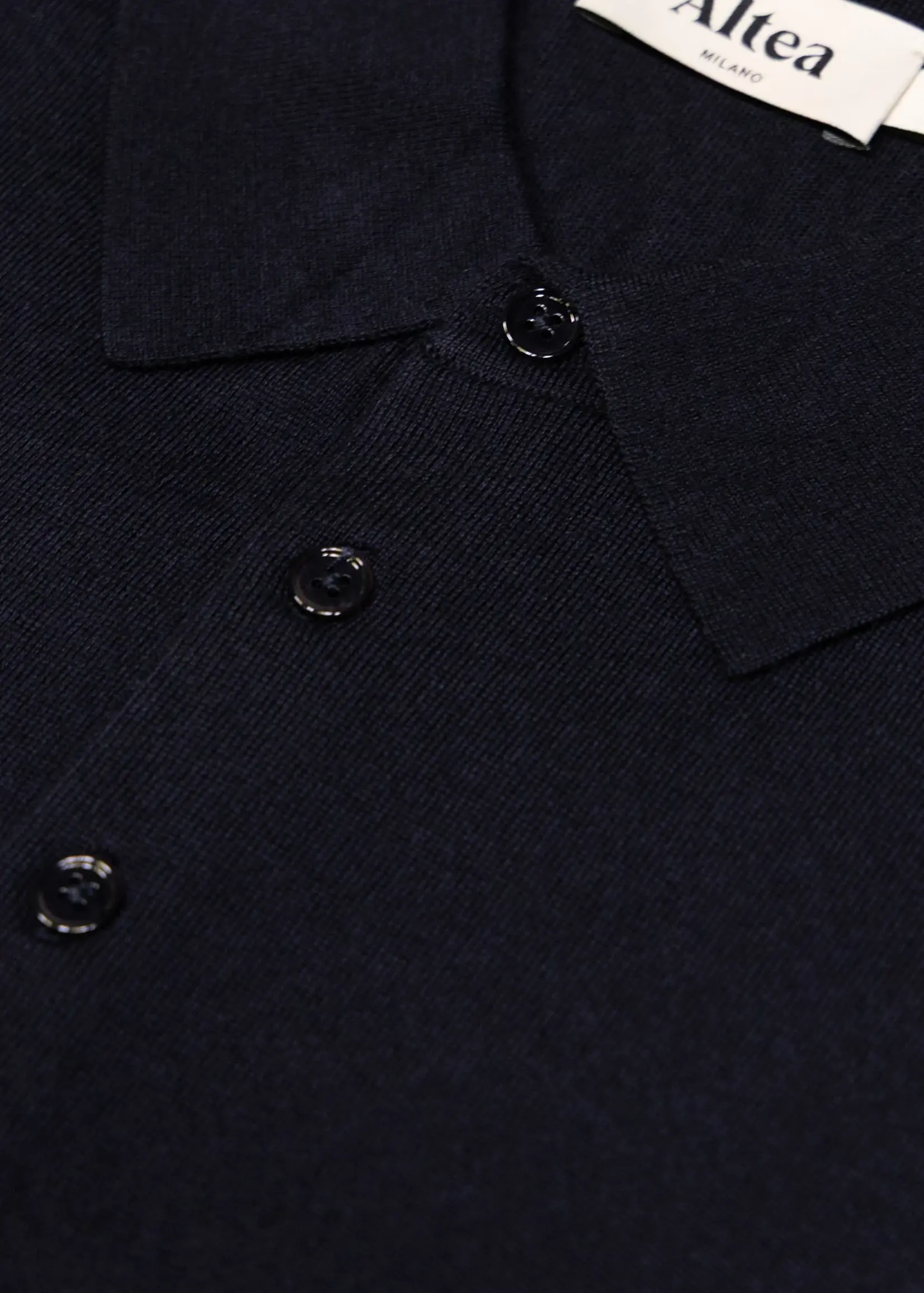 ALTEA MILANO ALTEA LANA CASHMERE POLOSHIRT LONG NAVY