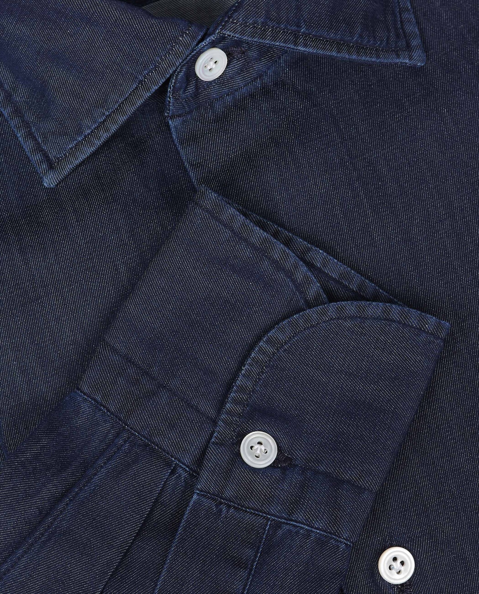 FINAMORE FINAMORE BLUE GIZA COTTON DENIM SHIRT
