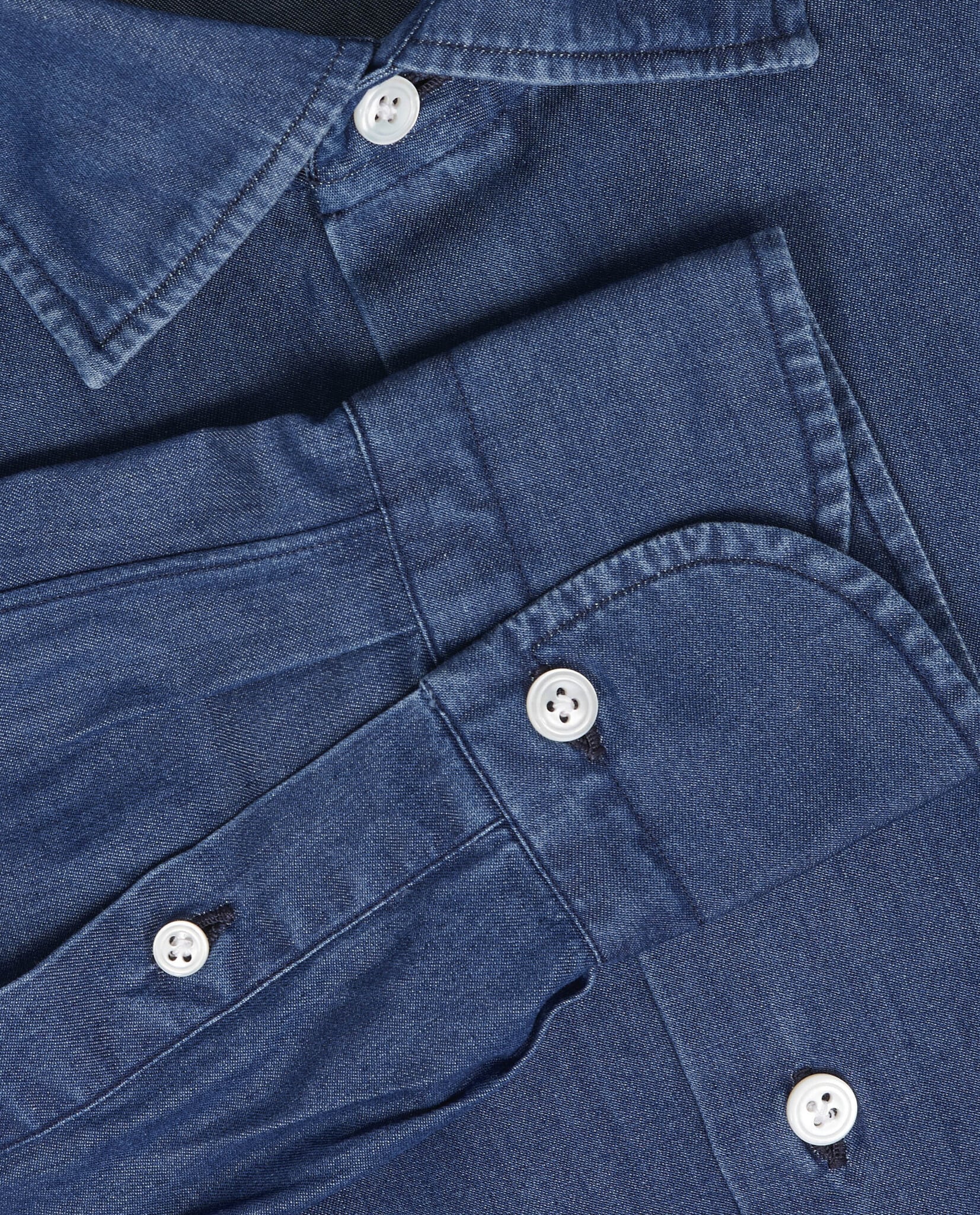 FINAMORE FINAMORE GIZA COTTON LIGHT DENIM SHIRT