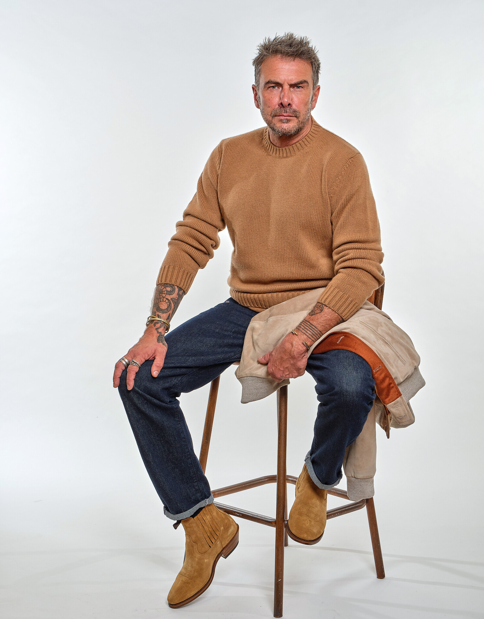 MAURO OTTAVIANI OTTAVIANI CREWNECK WOOL / CASHMERE TAN