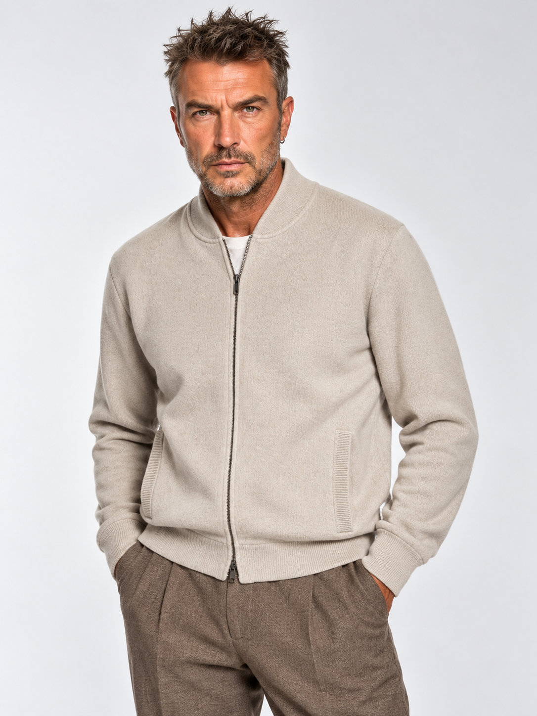 MAURO OTTAVIANI OTTAVIANI CASHMERE BOMBER SAND