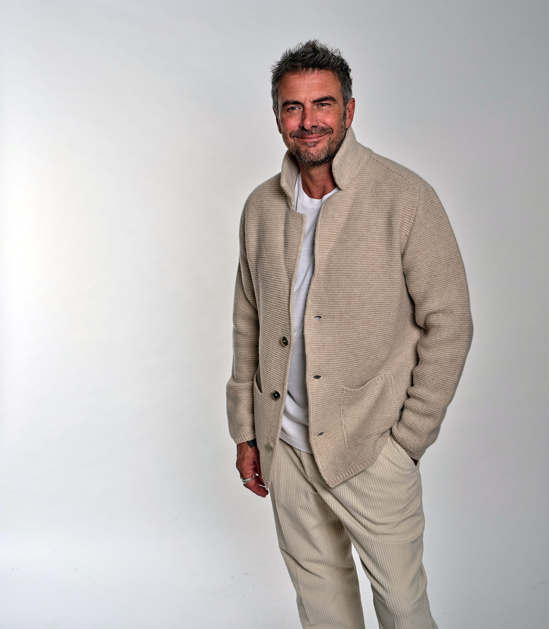 ALTEA MILANO ALTEA VIRGIN WOOL KNITTED JACKET BEIGE
