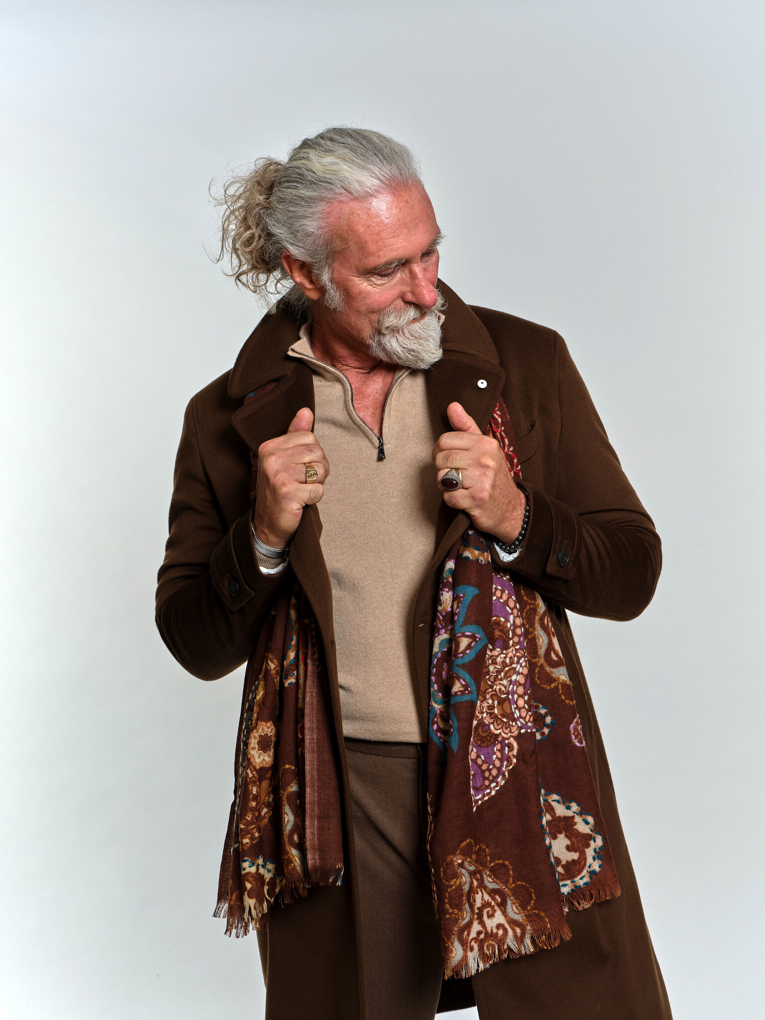 ALTEA MILANO ALTEA SCARF HANDMADE EMBORDERY