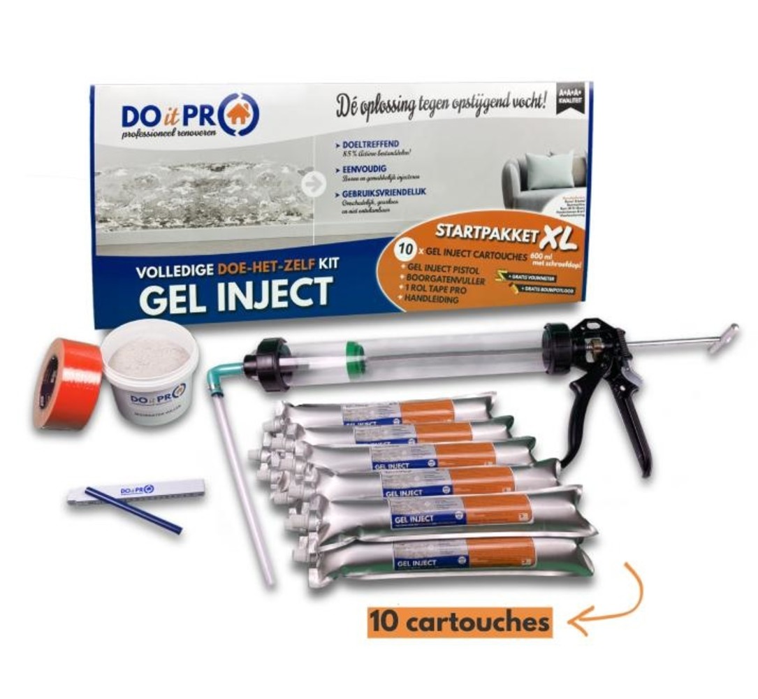 Do it Pro Products Bestrijd opstijgend vocht met dit GEL INJECT Startpakket XXL (10x600ml) Do it Pro Products Bestrijd opstijgend vocht met dit GEL INJECT Startpakket XXL (10x600ml)