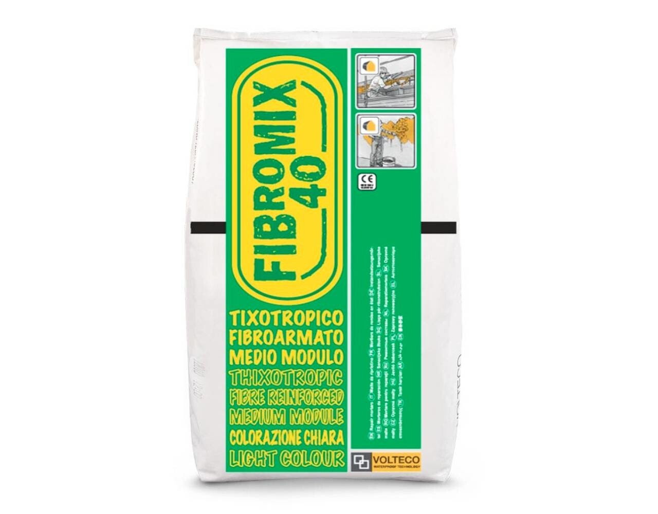 Volteco Mortier de réparation pour structures en béton FIBROMIX 40 Volteco Mortier de réparation pour structures en béton FIBROMIX 40