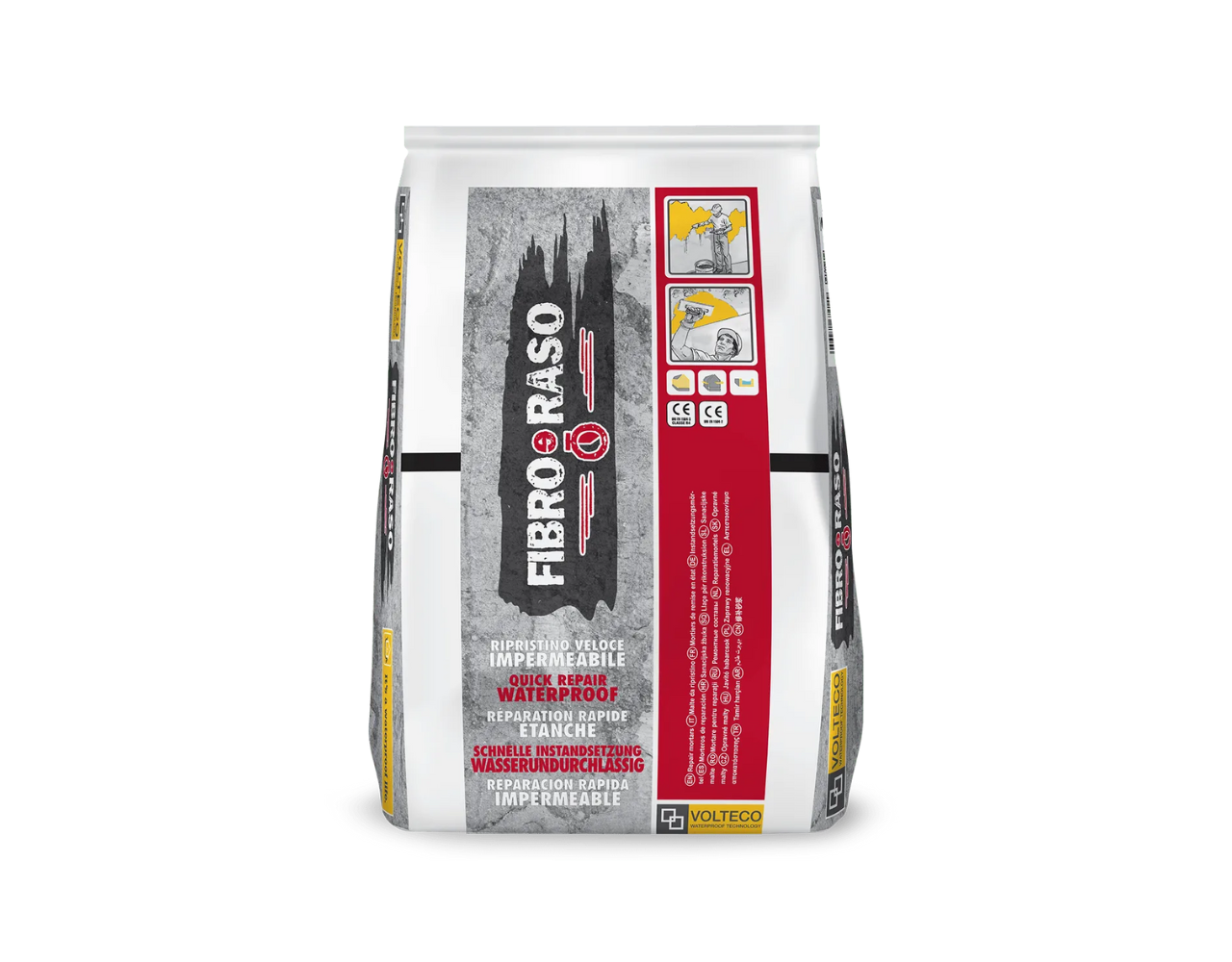 Volteco FIBROeRASO - Mortier thixotrope à durcissement semi-rapide pour la réparation et la protection des structures