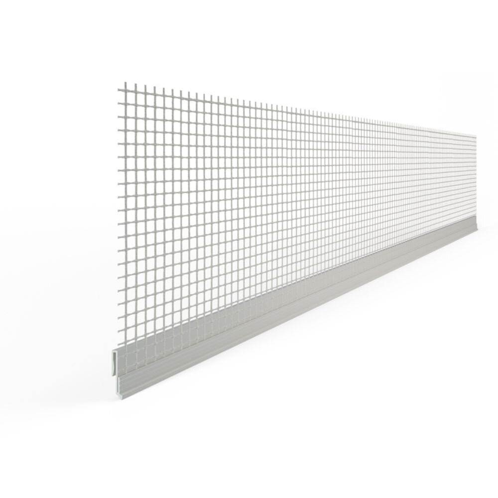 Sokkel opsteekprofiel met weefsel (2,5m) voor aluminium startprofielen Sokkel opsteekprofiel met weefsel (2,5m) voor aluminium startprofielen