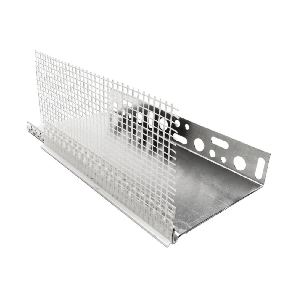 Sokkel opsteekprofiel met weefsel (2,5m) voor aluminium startprofielen Sokkel opsteekprofiel met weefsel (2,5m) voor aluminium startprofielen
