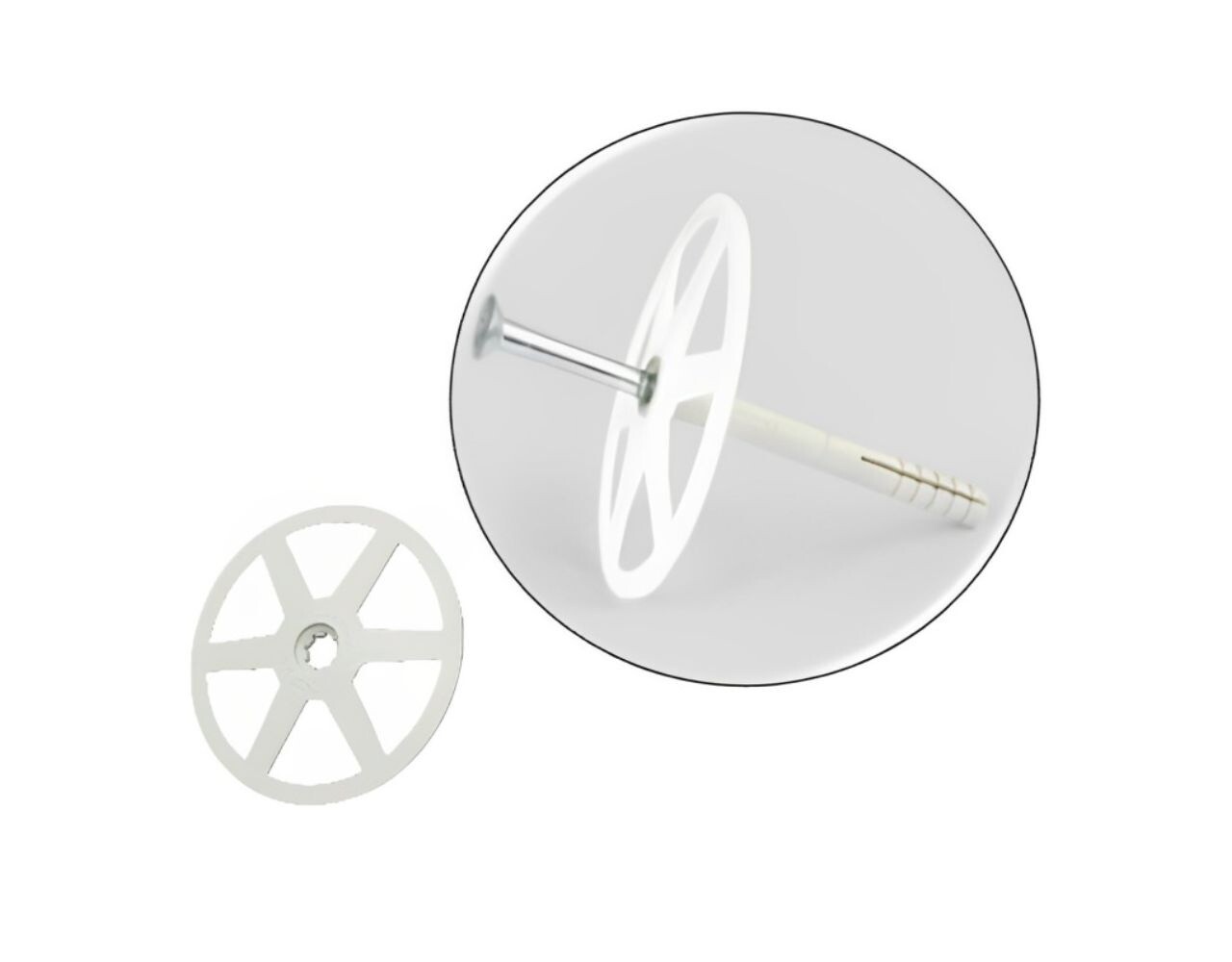 Klimas Fixation de l’isolation sur supports durs avec petites chevilles à frapper + rondelles de montage