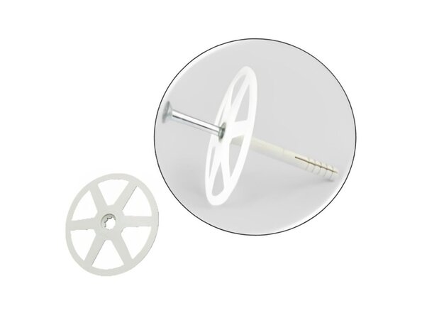 Klimas Fixation de l’isolation sur supports durs avec petites chevilles à frapper + rondelles de montage