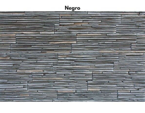 Wildstone Monte Negro – Steenstrips (Z‑vorm) met gelijkmatige hoogtes Wildstone Monte Negro – Steenstrips (Z‑vorm) met gelijkmatige hoogtes