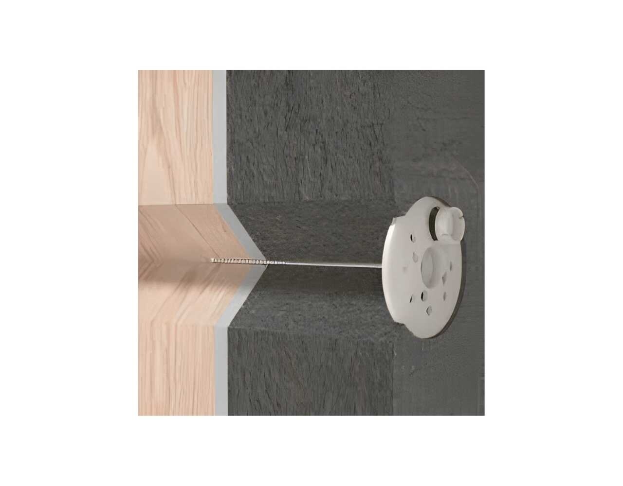 Verankering van isolatie op hout met Houtschroeven + Isolatieschotels Verankering van isolatie op hout met Houtschroeven + Isolatieschotels