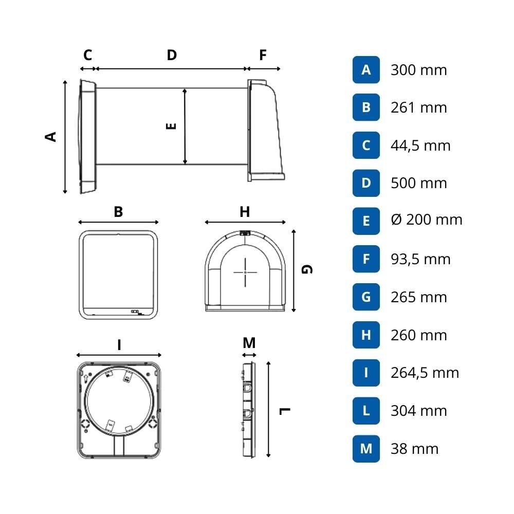 Airflow 200AW – unité de ventilation décentralisée avec récupération de chaleur (jusqu'à 100m³) - connectable sans fil
