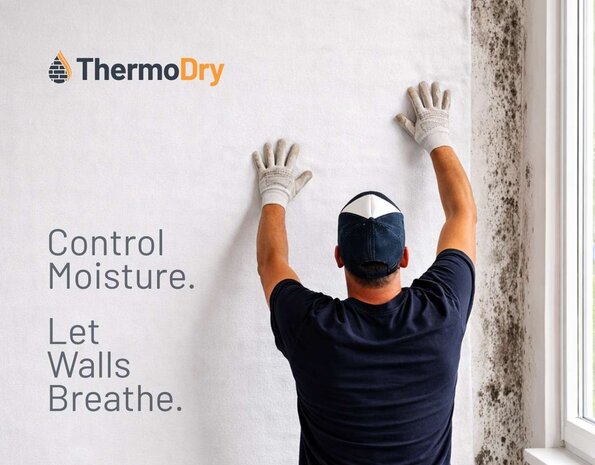 ThermoDry ThermoDry Fleece – Dampopen anti-condens membraan tegen schimmel en koude muren | Thermische fleece voor binnenmuren