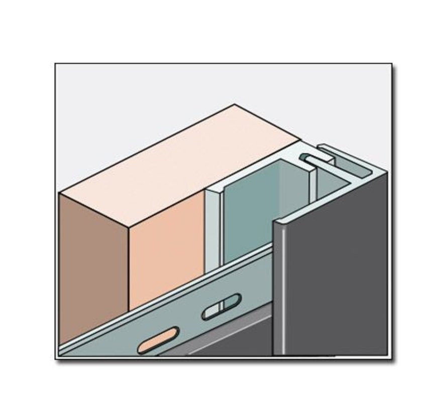 Fortalit eindprofiel + montagedeel 600cm