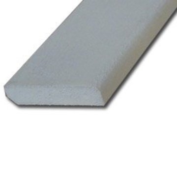 Plint hardhout 13 x 56 mm wit-gegrond 490cm