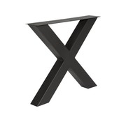 Stalen X-poten 100x100mm kokerprofiel matzwart per stuk