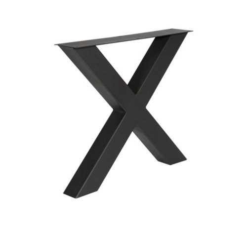 Stalen X-poten 100x100mm kokerprofiel matzwart per stuk