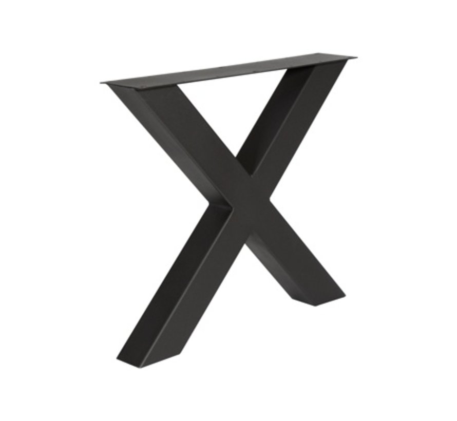 Stalen X-poten 100x100mm kokerprofiel matzwart per stuk