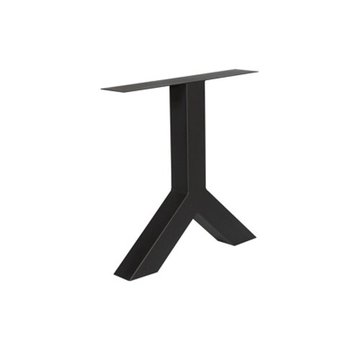 Stalen Y-poten 10x10cm kokerprofiel matzwart per stuk