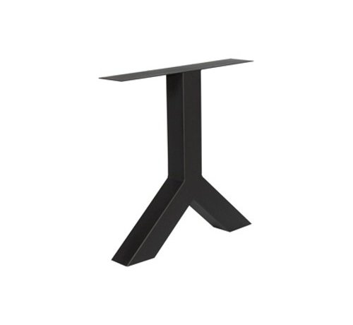 Stalen Y-poten 10x10cm kokerprofiel matzwart per stuk