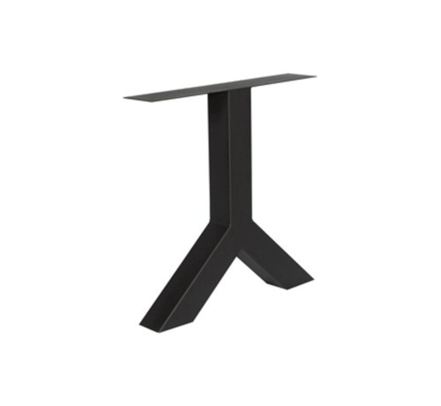 Stalen Y-poten 10x10cm kokerprofiel matzwart per stuk