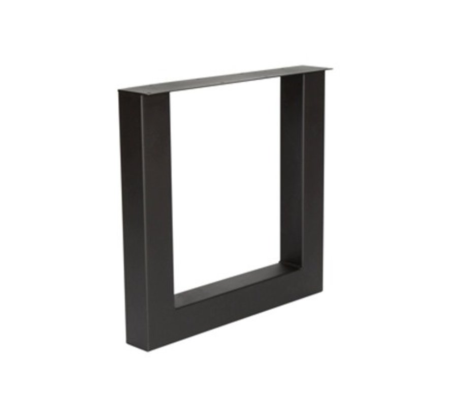 Stalen U-poten 100x100mm matzwart per stuk