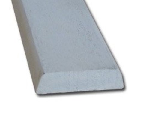 Koplat hardhout 13 x 45 mm schuin wit-gegrond 490cm