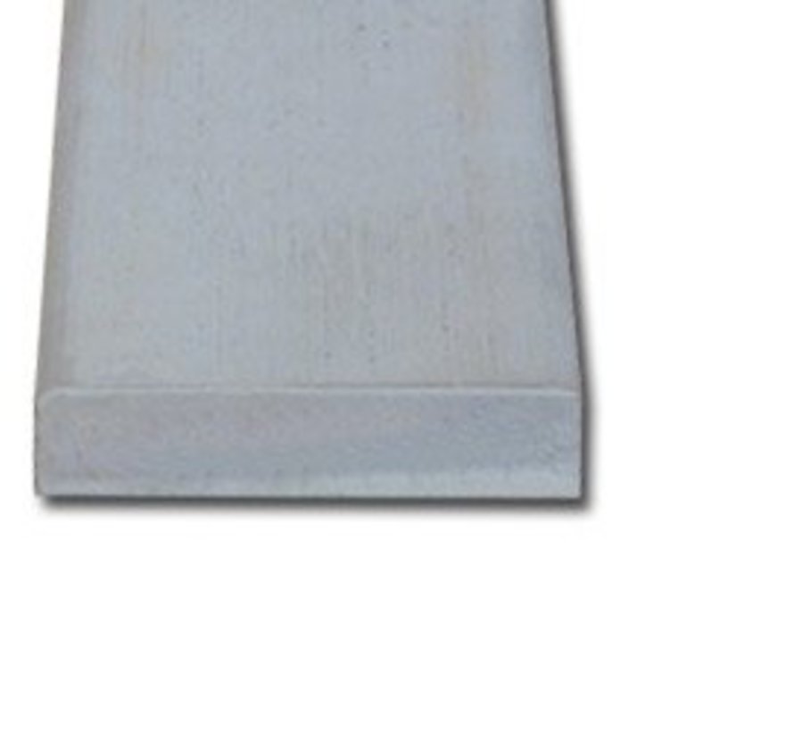 Koplat hardhout 13 x 45 mm recht wit-gegrond 490cm