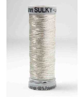 Gutermann metallic zilver wit - 200m