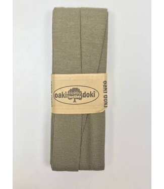 Oaki Doki licht khaki groen - biais tricot 3 meter - 027