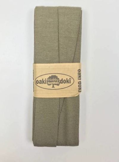 Oaki Doki licht khaki groen - biais tricot 3 meter - 027