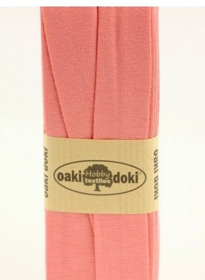Oaki Doki zalm -  biais tricot 3 meter