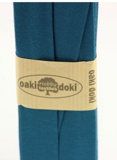 Oaki Doki petrol -  tricot biais 3 meter