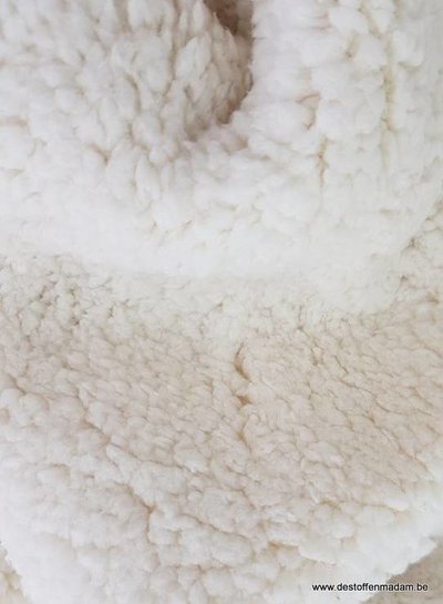 rekbare teddy fleece - naturel