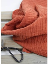 M. linen cotton mix double gauze / plain tetra - rust