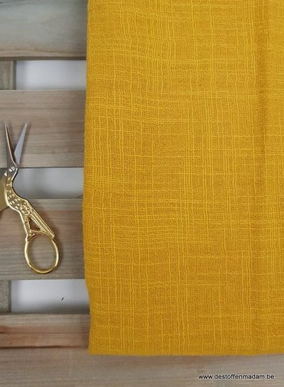 M. linen cotton mix double gauze / tetra - ochre