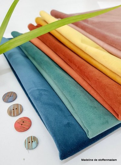 donker mint velvet - deco stof