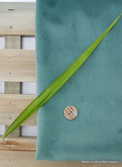 donker mint velvet - deco stof