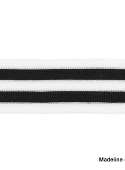black-white ribbon side pants