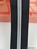 M. Coil zipper black with silver coil - #5 (excl. zip pullers)