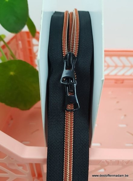copper - endless zipper with sliders - 1 slider per 50 cm