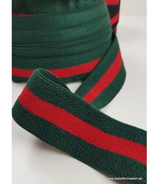 M. double face terry taille elastiek - groen/rood
