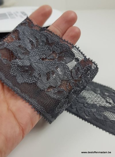 grey non stretch lace - 60 mm