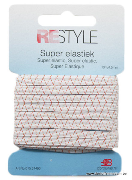 witte super elastiek  - 4,5mm