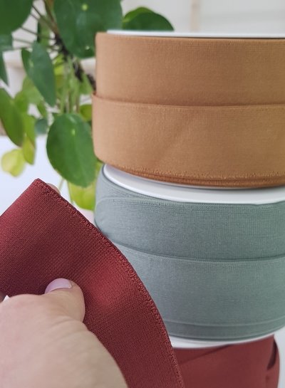 dusty mint shiny - elastiek 40mm