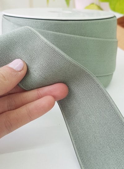 dusty mint shiny - elastiek 40mm