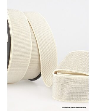 cream silver elastic 40 mm