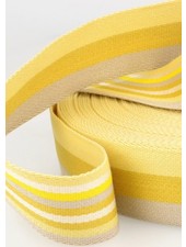 geel dubbelzijdige tassenband gestreept 40 mm