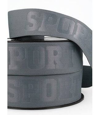grey 3D sport elastic ribbon - 40 mm